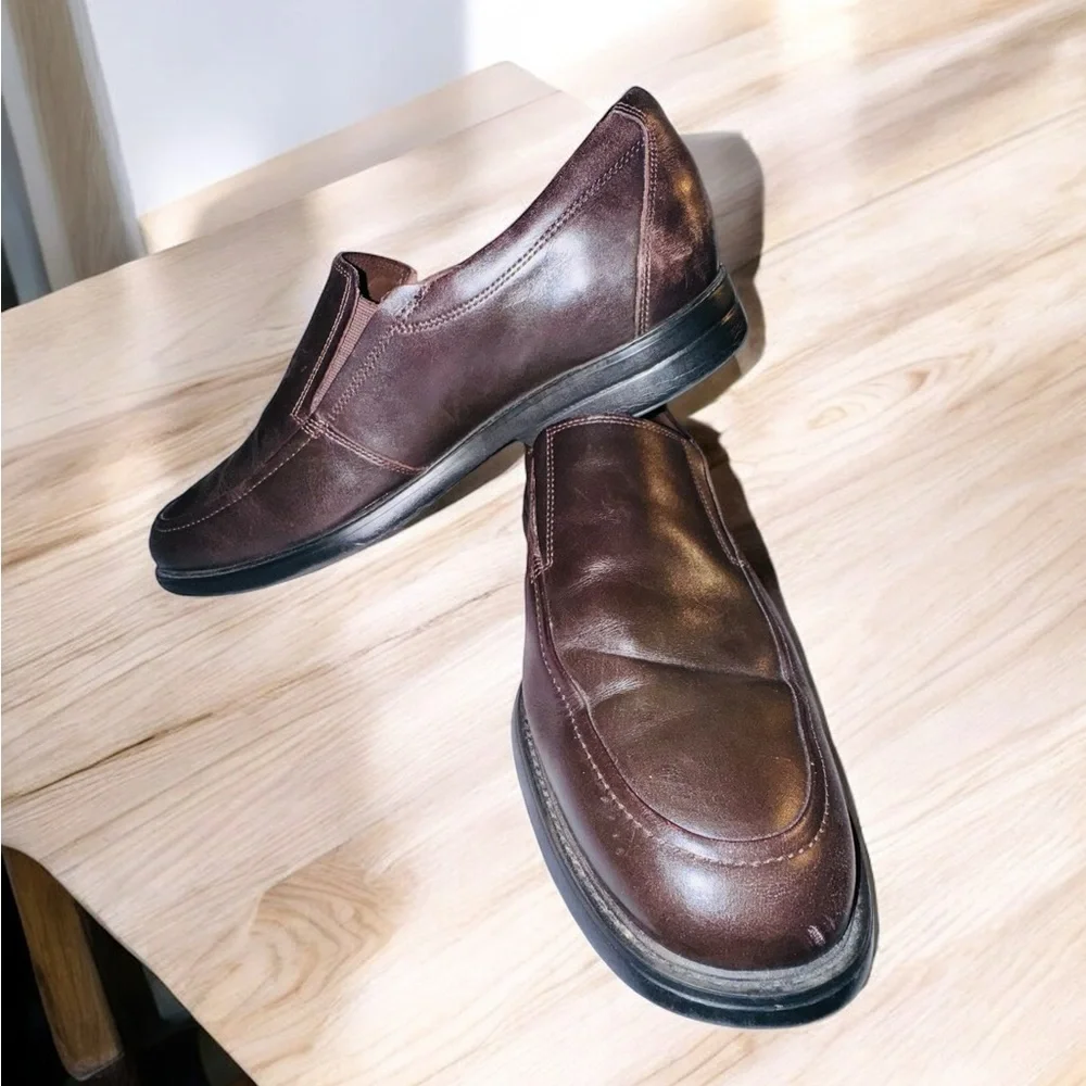 Mephisto Air Jet Double Gore Loafers Dark Brown Size 10 EUC